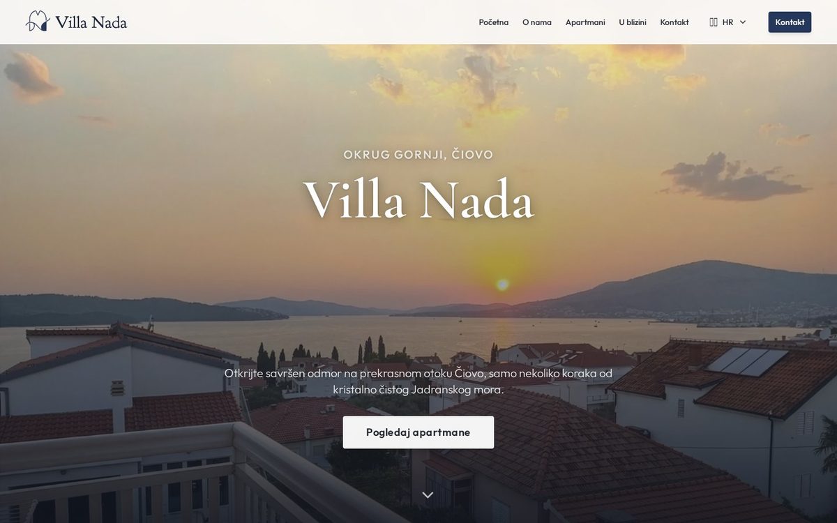Villa Nada — snimka zaslona