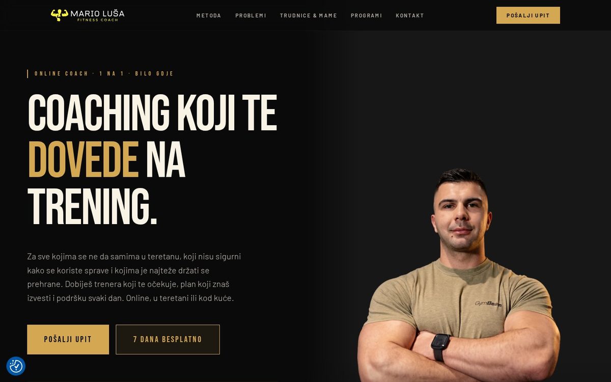 Mario Luša Fitness — snimka zaslona